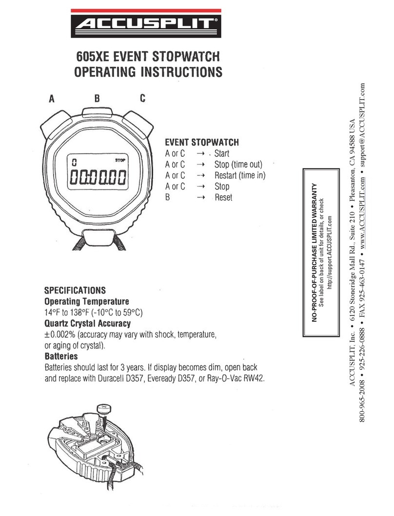 Accusplit A605XE operating instructions