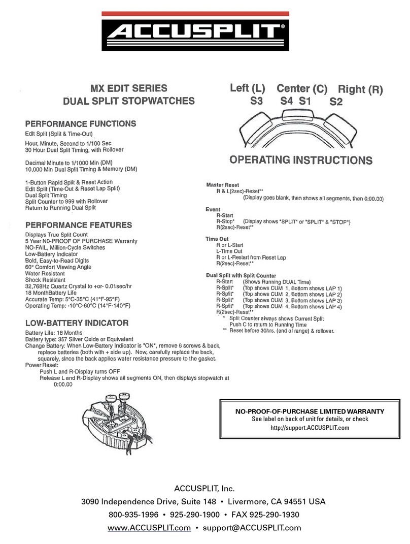 Accusplit A700MXDMED operating instructions