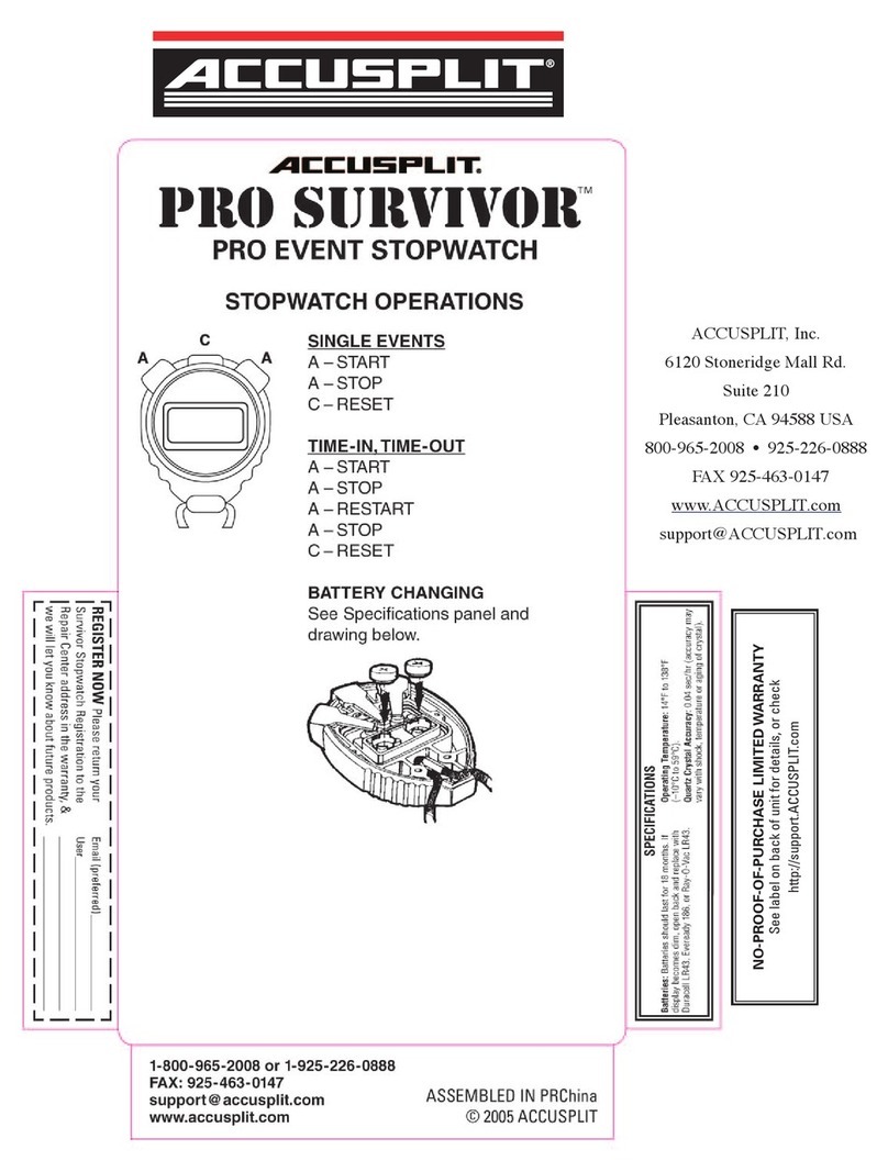 Accusplit Pro Survivor S602XE Operations