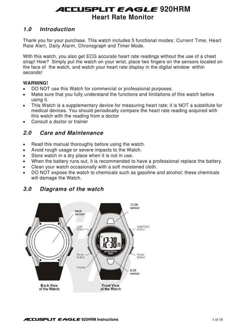 Accusplit EAGLE EAGLE 920HRM instructions