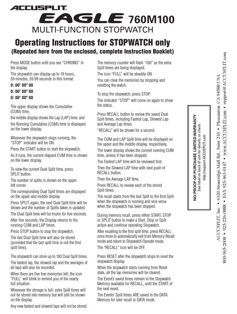 Accusplit Eagle 760M100 User manual