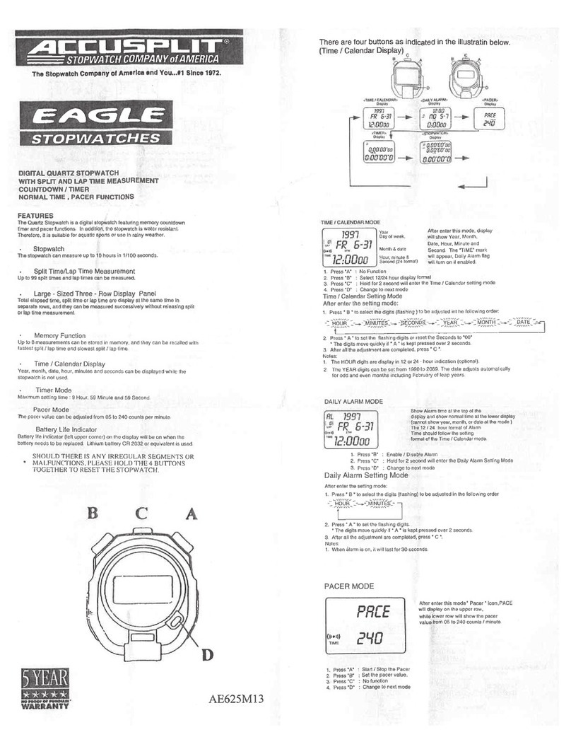 Accusplit Eagle AE625M13 User manual