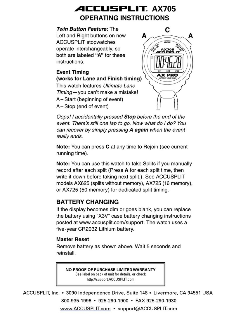 Accusplit AX705 User manual Accusplit AX705 User manual