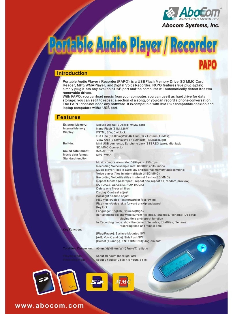 Abocom PAPO Portable Audio Player / Recorder brochure