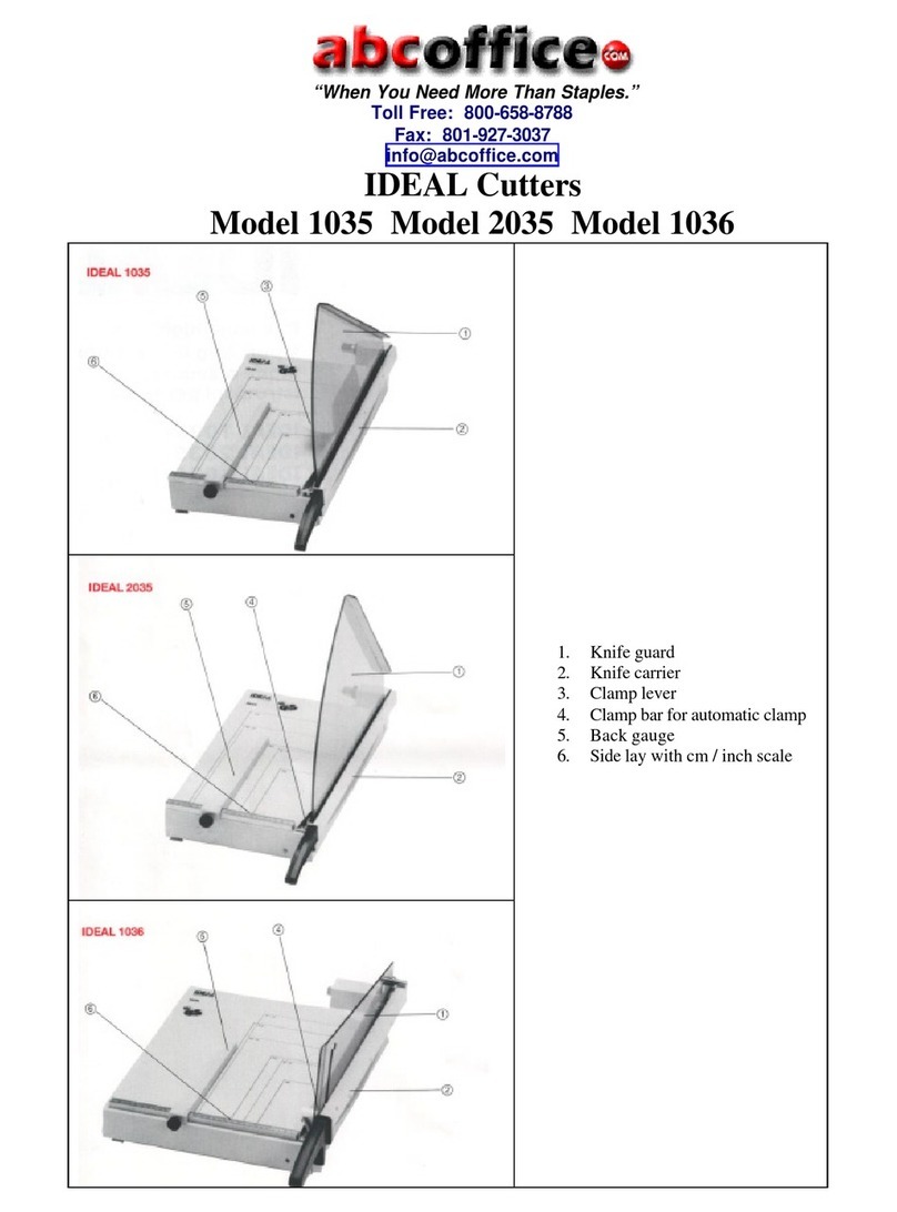 ABC Office IDEAL Cutters 1035 owner's manual ABC Office IDEAL Cutters 1035 owner's manual