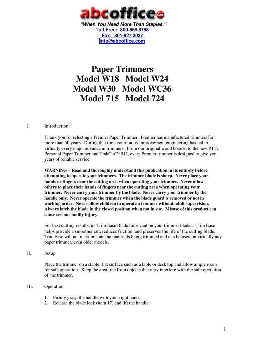 ABC Office Paper Trimmer 715 owner's manual