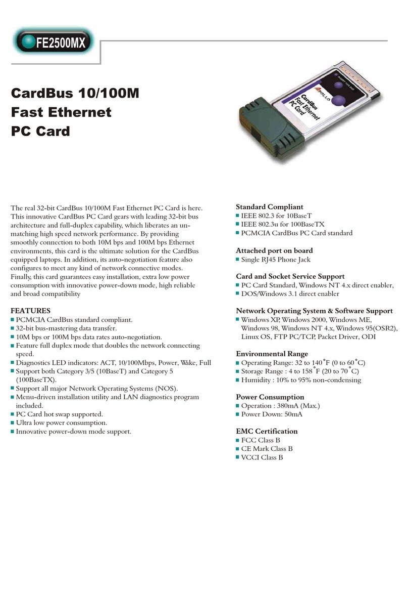 Abocom FE2500MX Specification sheet