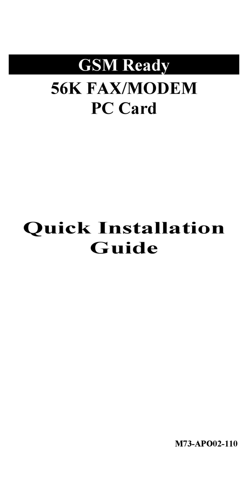 Abocom GSM-Ready GFM560 User manual