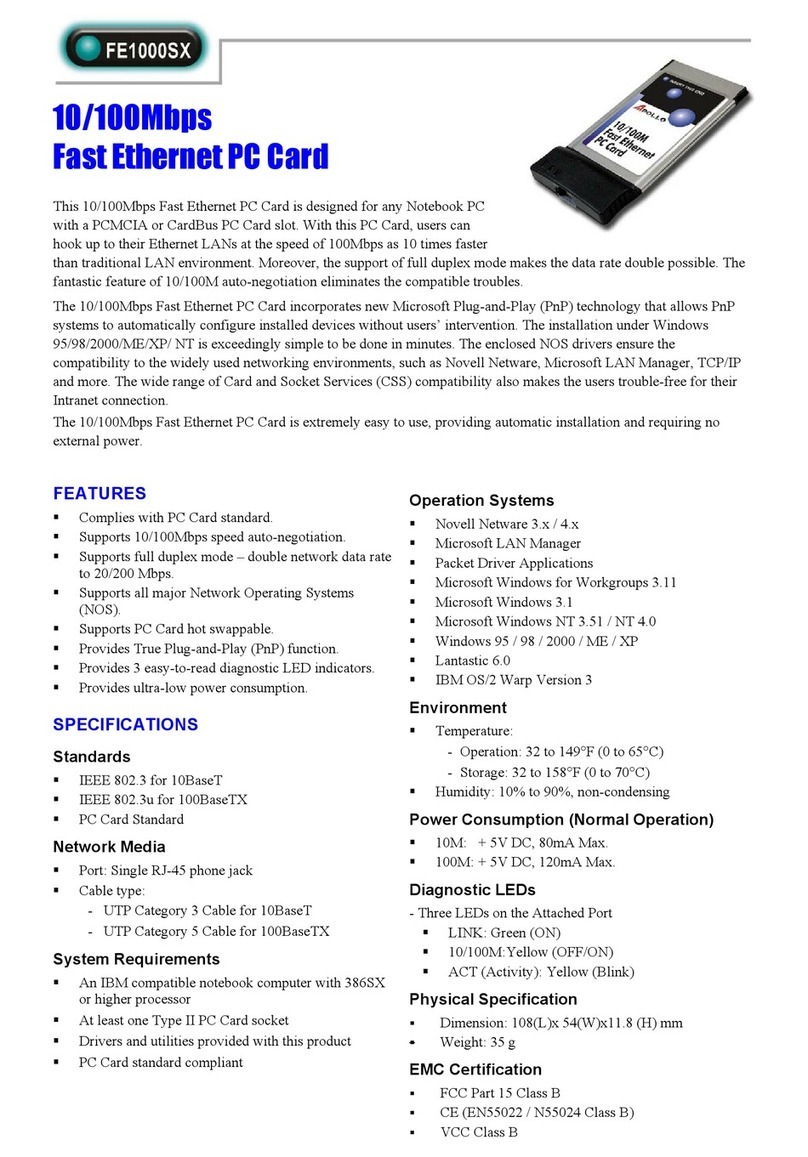 Abocom FE1000SX Specifications