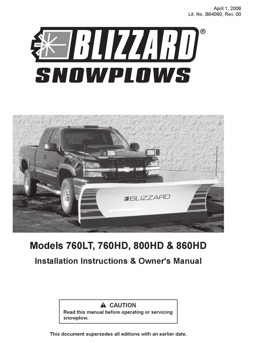 Blizzard Snowplow 760HD Installation and owner's manual