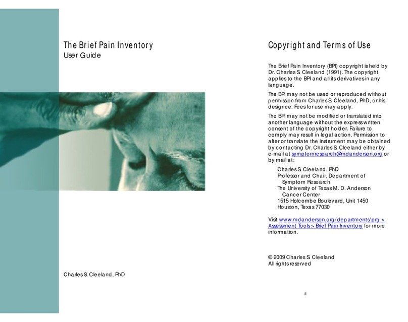 Charles S. Cleeland The Brief Pain Inventory ii user guide