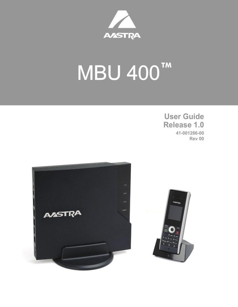 Aastra MBU 400 41-001286-00 user guide