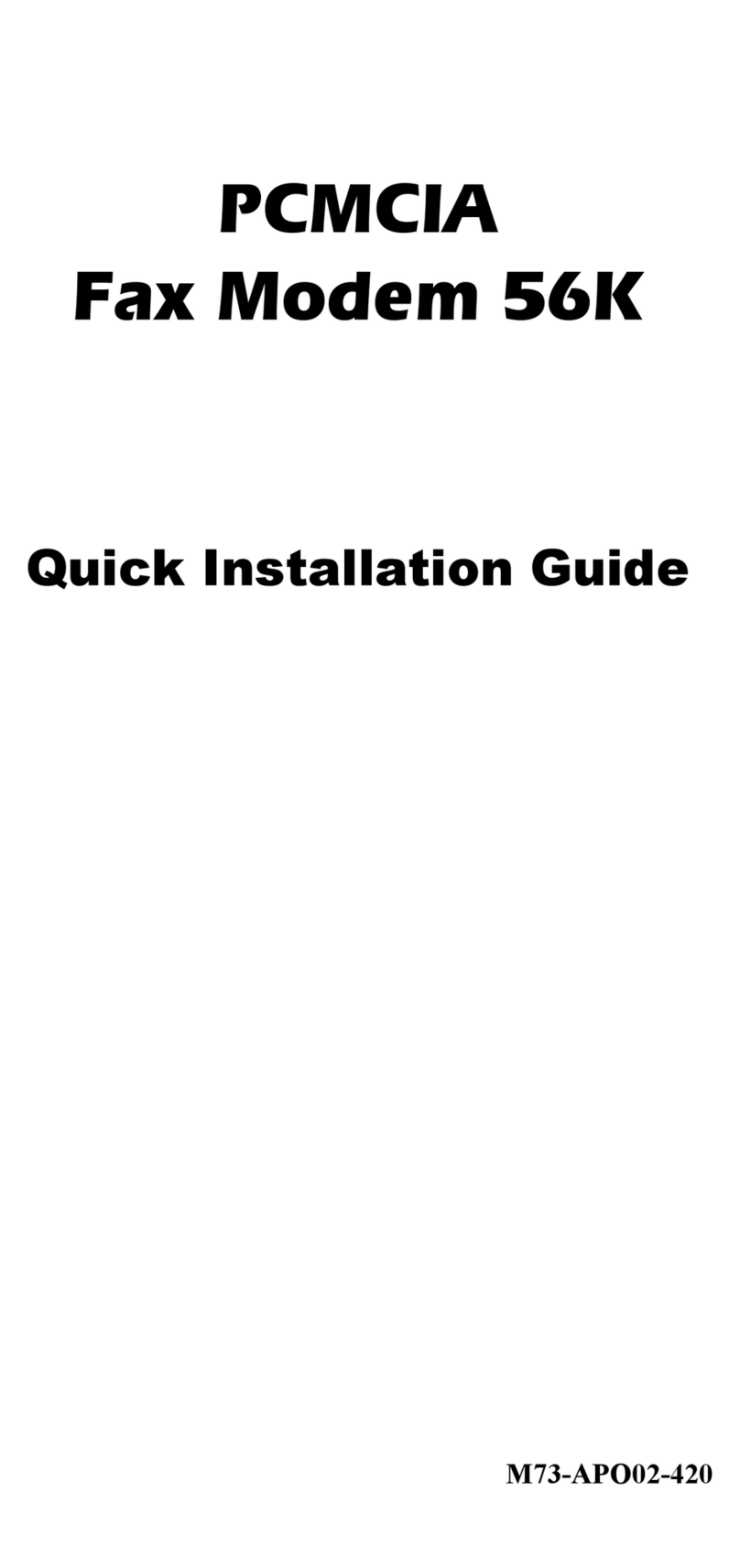 Abocom FM560MX Quick installation guide