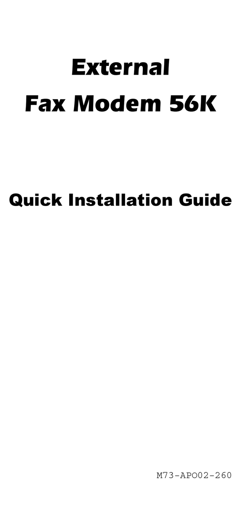 Abocom SFM560 Quick installation guide