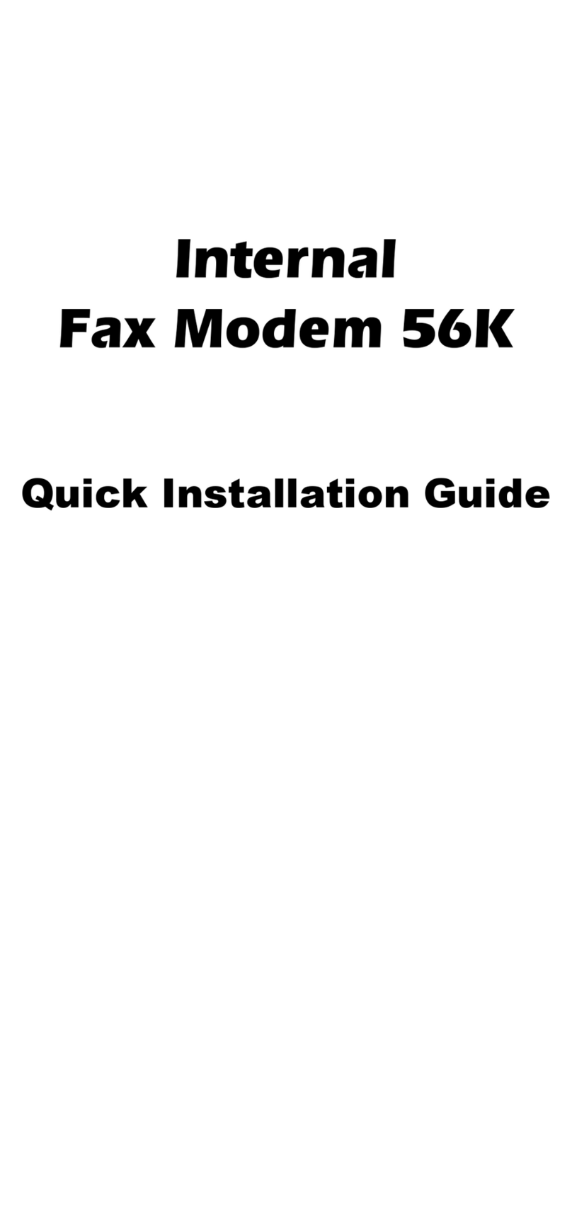 Abocom Internal Fax Modem 56K User manual Abocom Internal Fax Modem 56K User manual