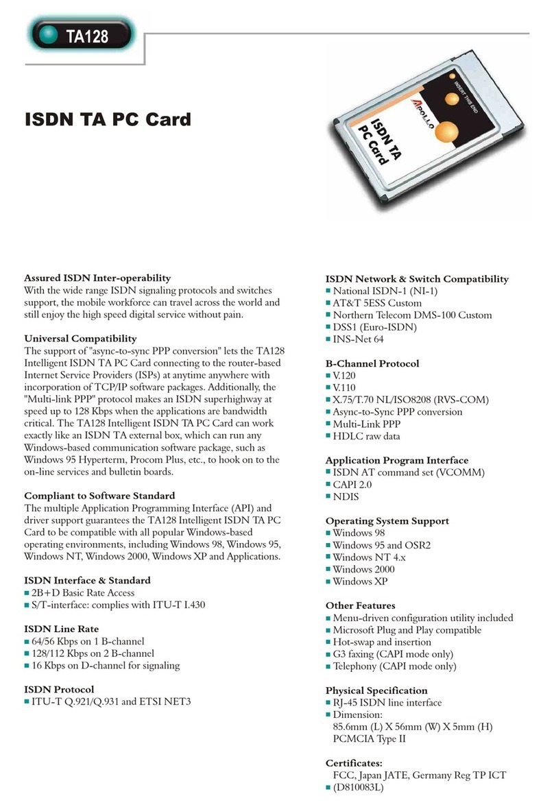 Abocom TA128 Specification sheet