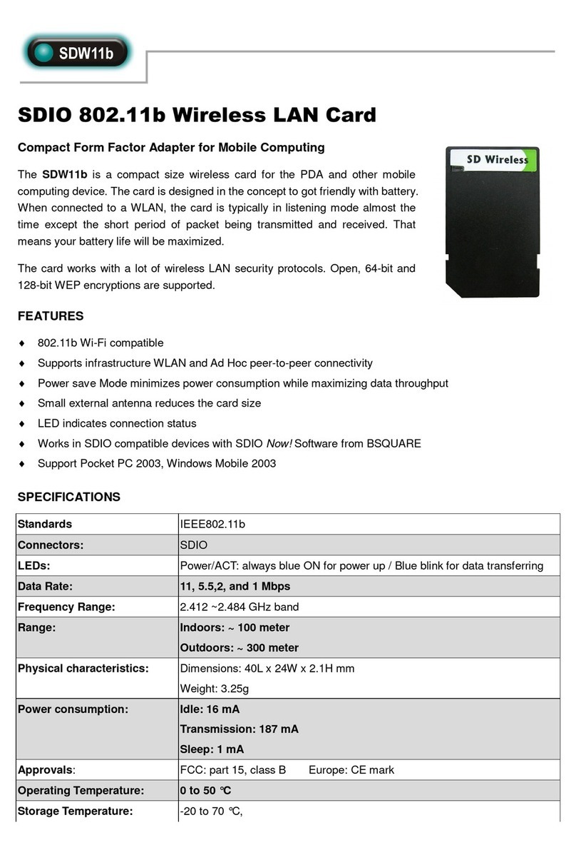 Abocom SDW11B Specification sheet Abocom SDW11B Specification sheet