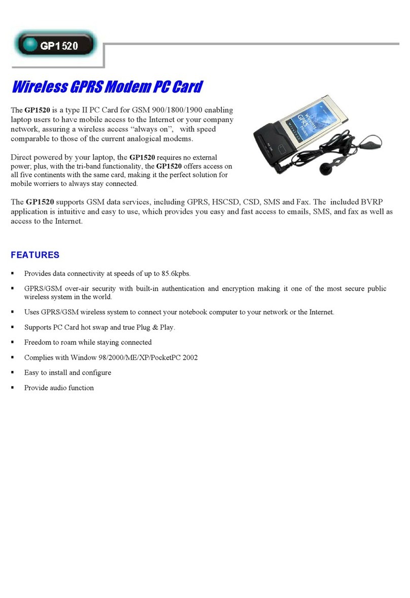 Abocom GP1520 Specification sheet