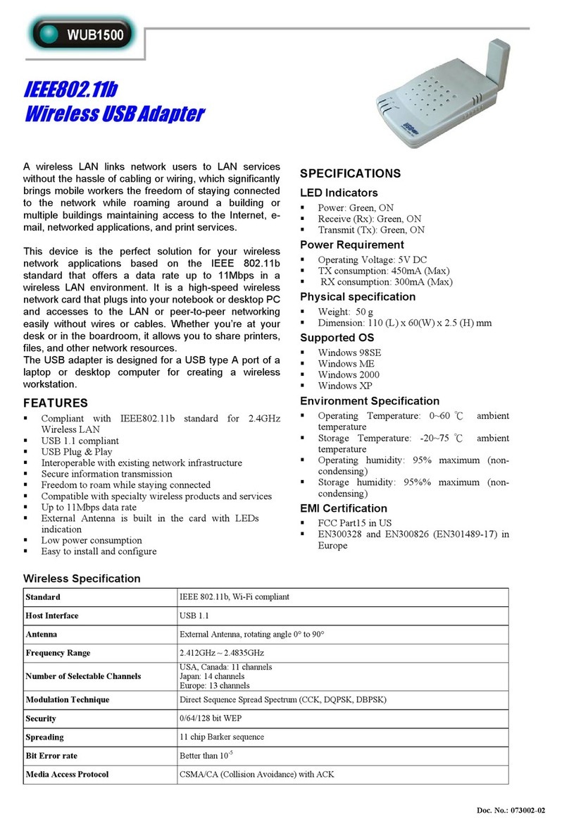 Abocom Wireless USB Adapter WUB1500 User manual