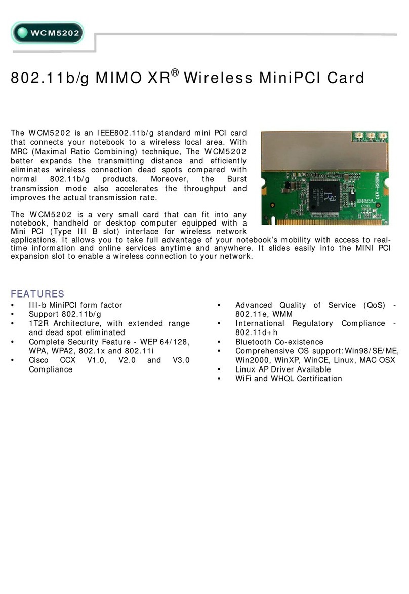 Abocom WCM5202 Specification sheet