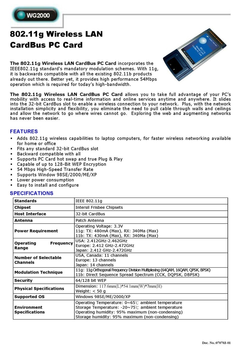 Abocom WG2000 Specifications Abocom WG2000 Specifications