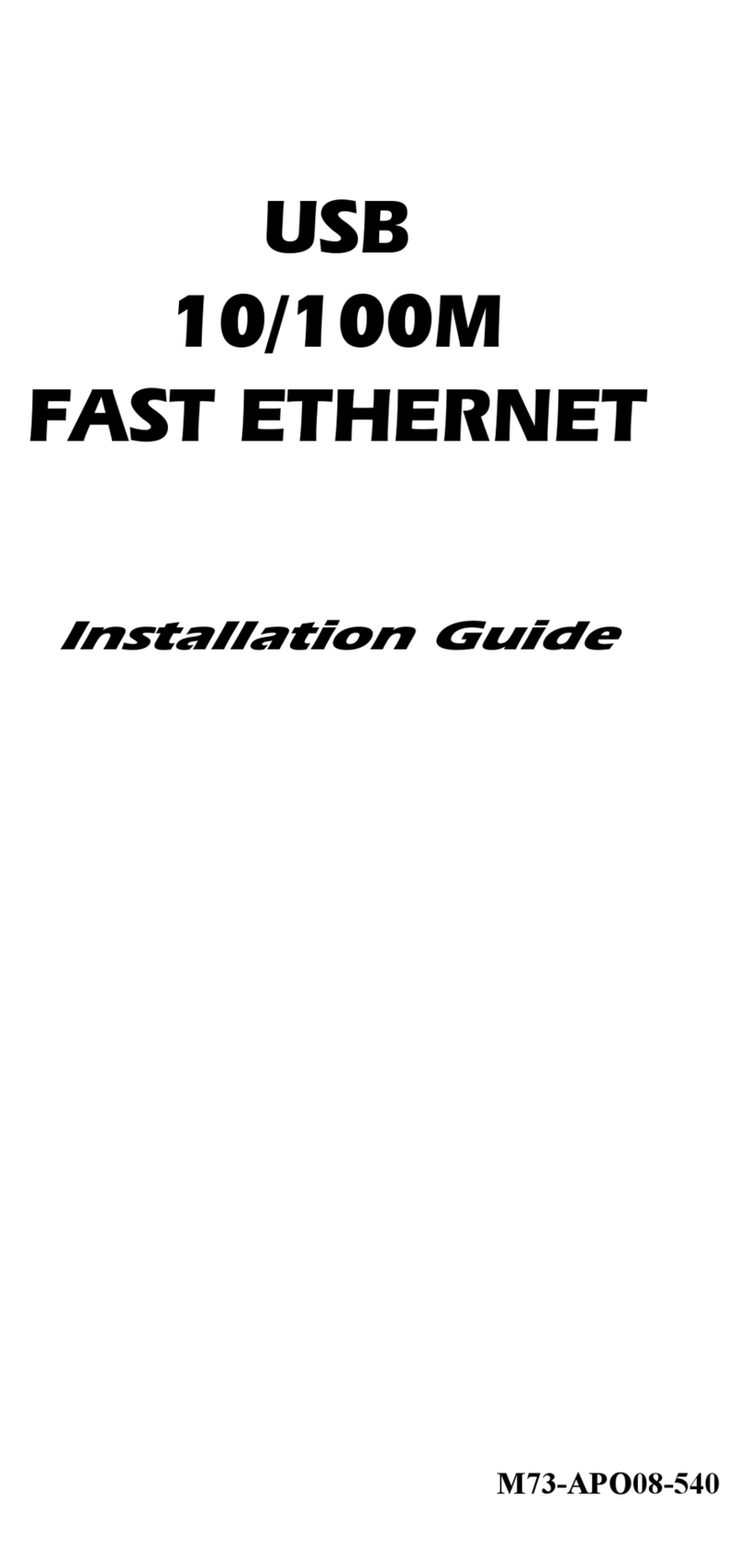 Abocom USB 10/100M  Fast Ethernet UFE1500 User manual