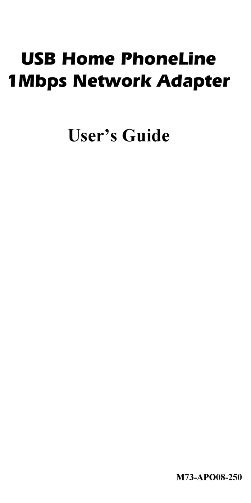 Abocom USB Home PhoneLine 1Mbps Network Adapter User manual