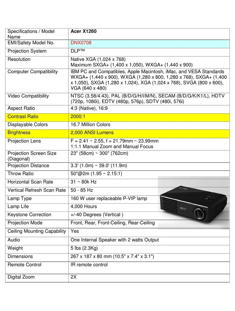 Acer X1260 Serie User manual Acer X1260 Serie User manual