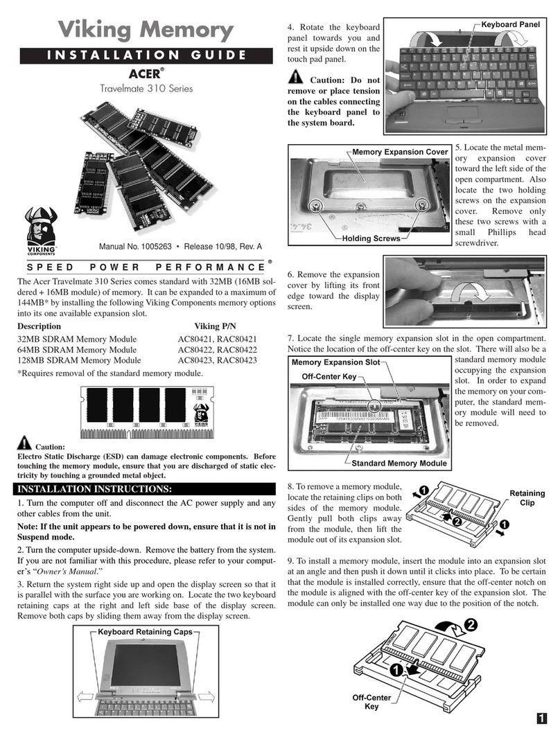 Viking Components TRAVELMATE 310 310 installation guide