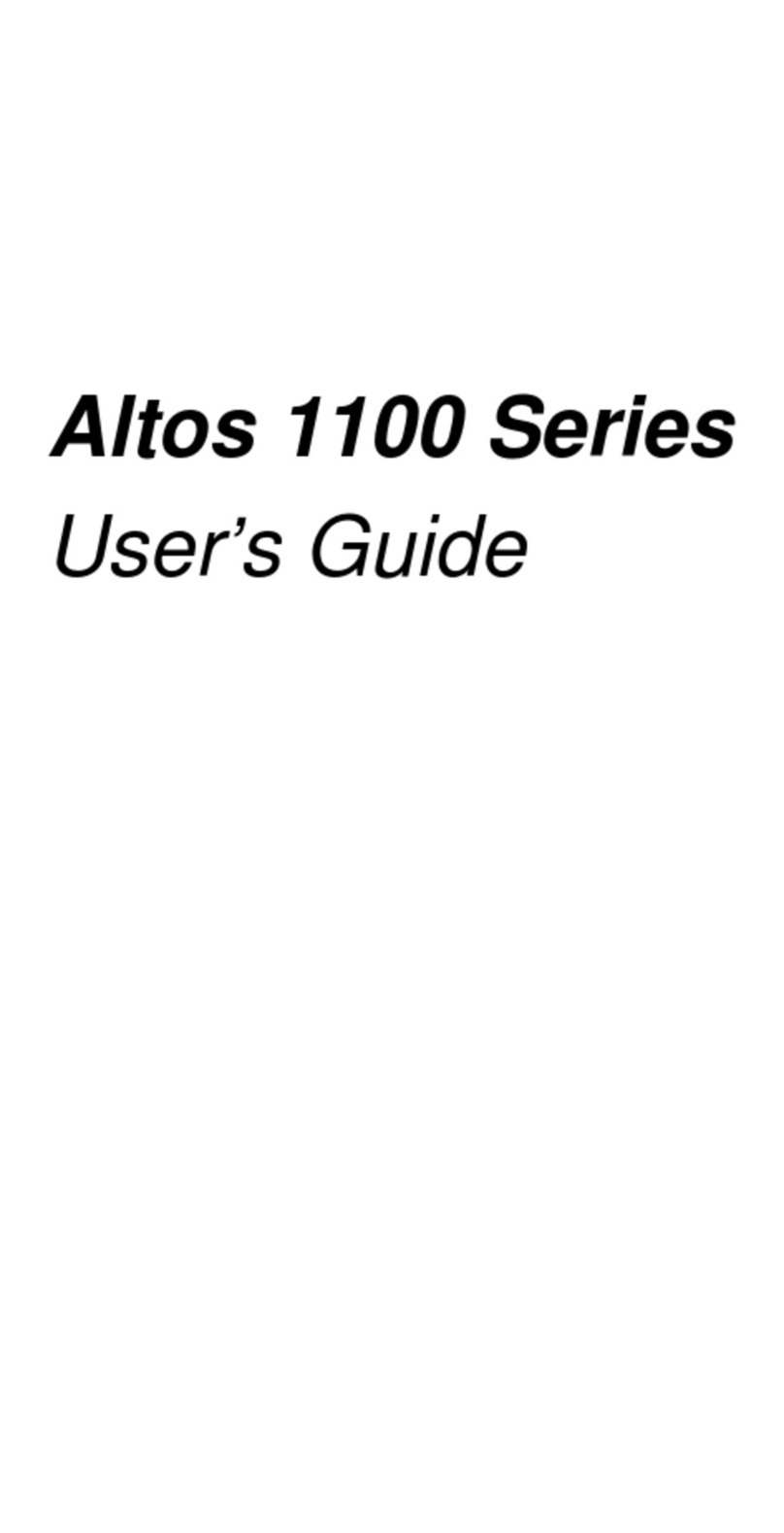 Acer Altos 1100 Series user guide
