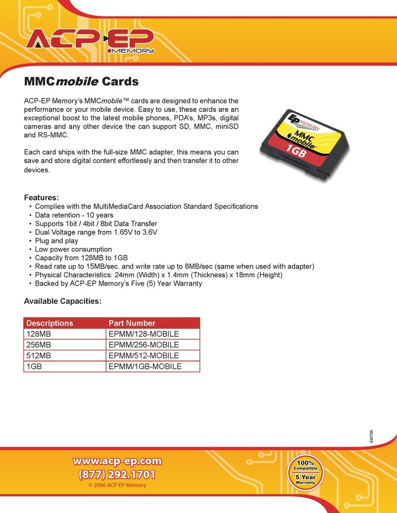 ACP-EP Memory MMCmobile EPMM/128-MOBILE User manual