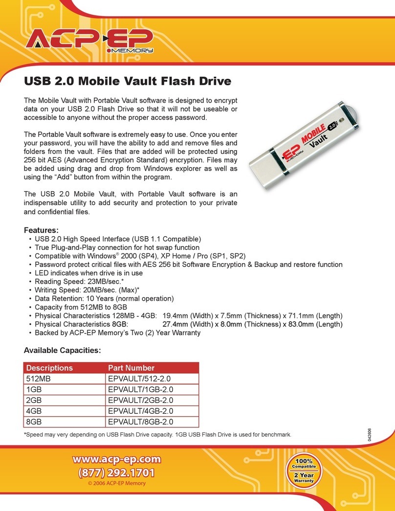 ACP-EP Memory EPVAULT/1GB-2.0 User manual