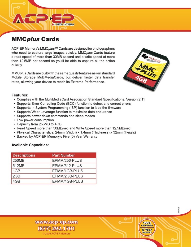 ACP-EP Memory MMCPlus EPMM/256-PLUS Dimensions
