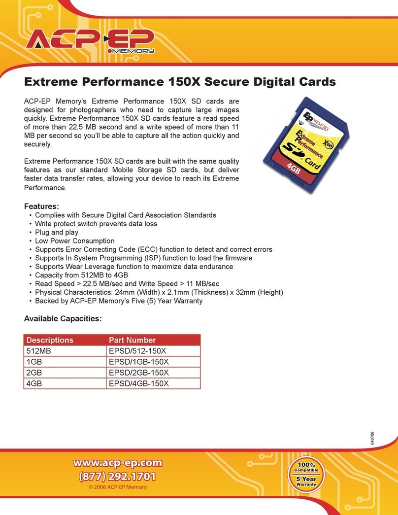 ACP-EP Memory Extreme Performance SD150X Dimensions