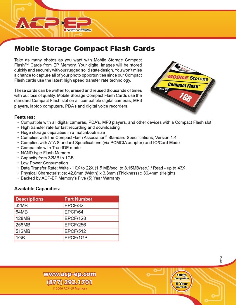 ACP-EP Memory CompactFlash EPCF/128 brochure ACP-EP Memory CompactFlash EPCF/128 brochure