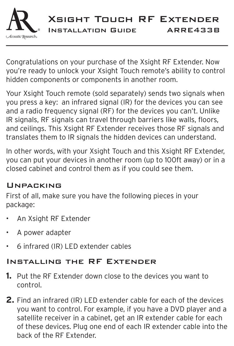 Acoustic Research Xsight Touch ARRE433B installation guide