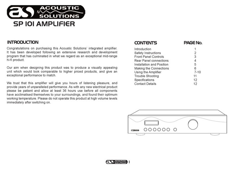 ACOUSTIC SOLUTIONS SP 101 owner's manual