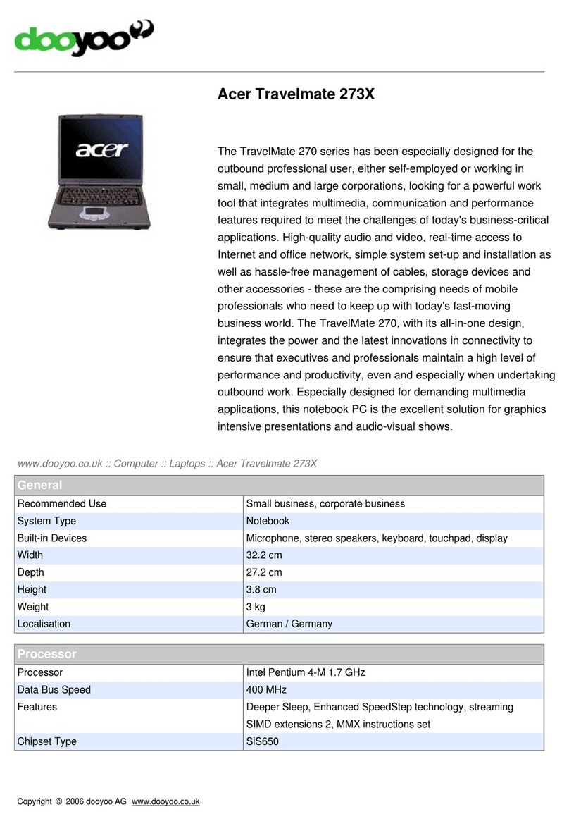 Acer Travelmate 273X User manual