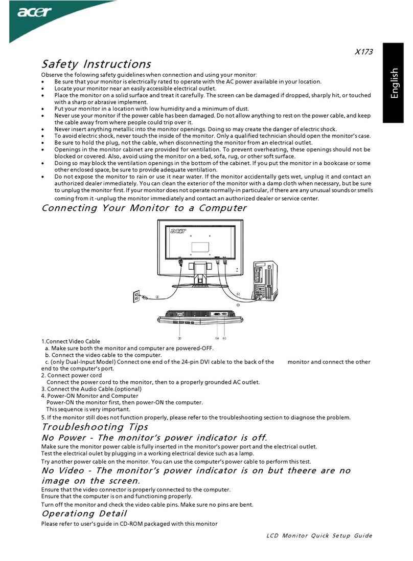 Acer X173 User manual