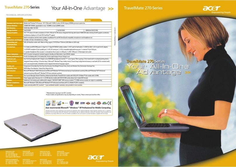 Acer TravelMate 270 Series User manual