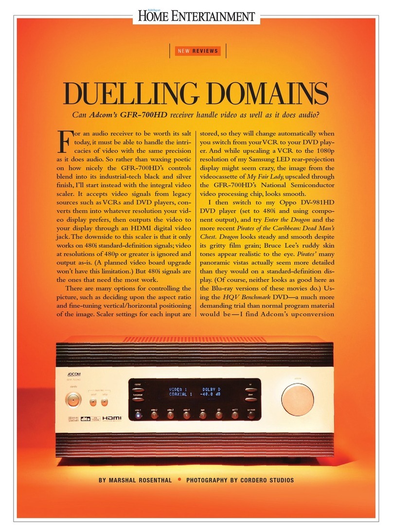 Adcom GFR-700HD User manual