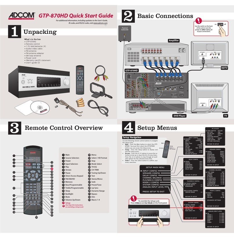 Adcom GTP-870HD User manual