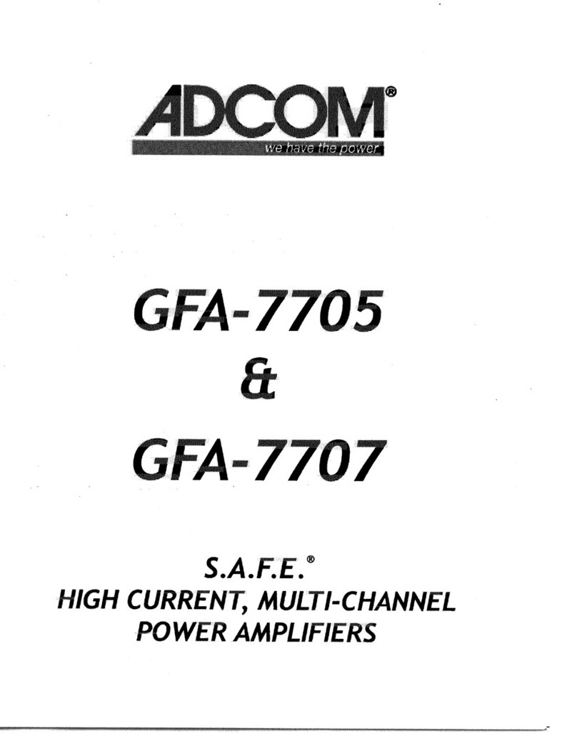 Adcom S.A.F.E. GFA-7705 User manual