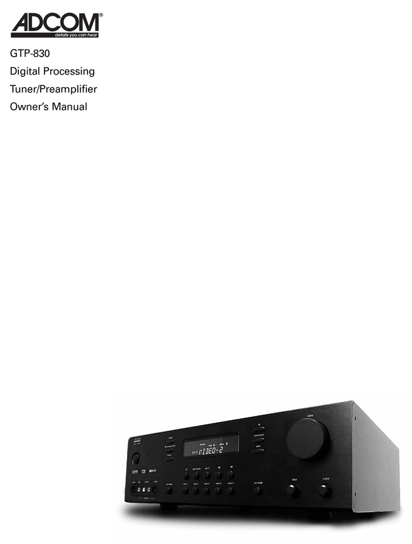 Adcom GTP-830 User manual