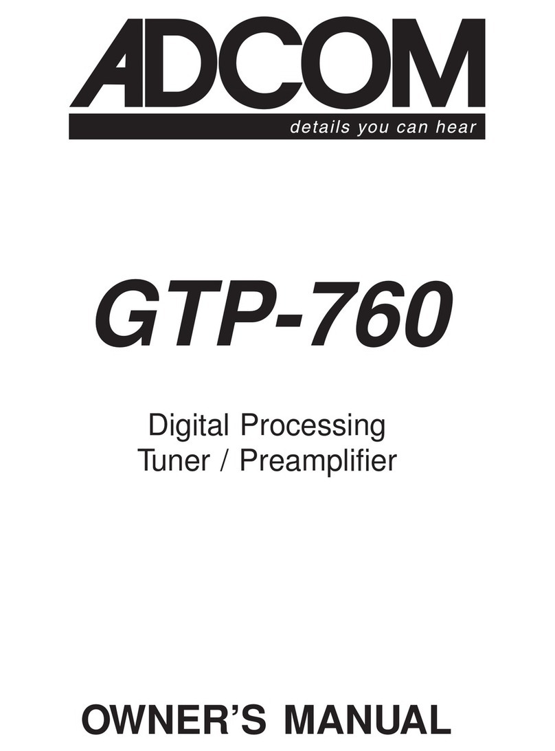 Adcom GTP-760 owner's manual