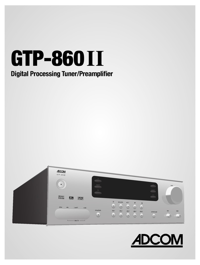 Adcom GTP-860II owner's manual