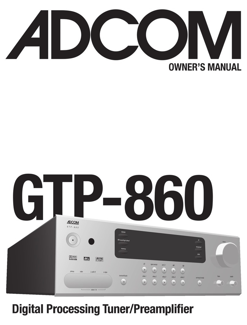 Adcom GTP-860 User manual