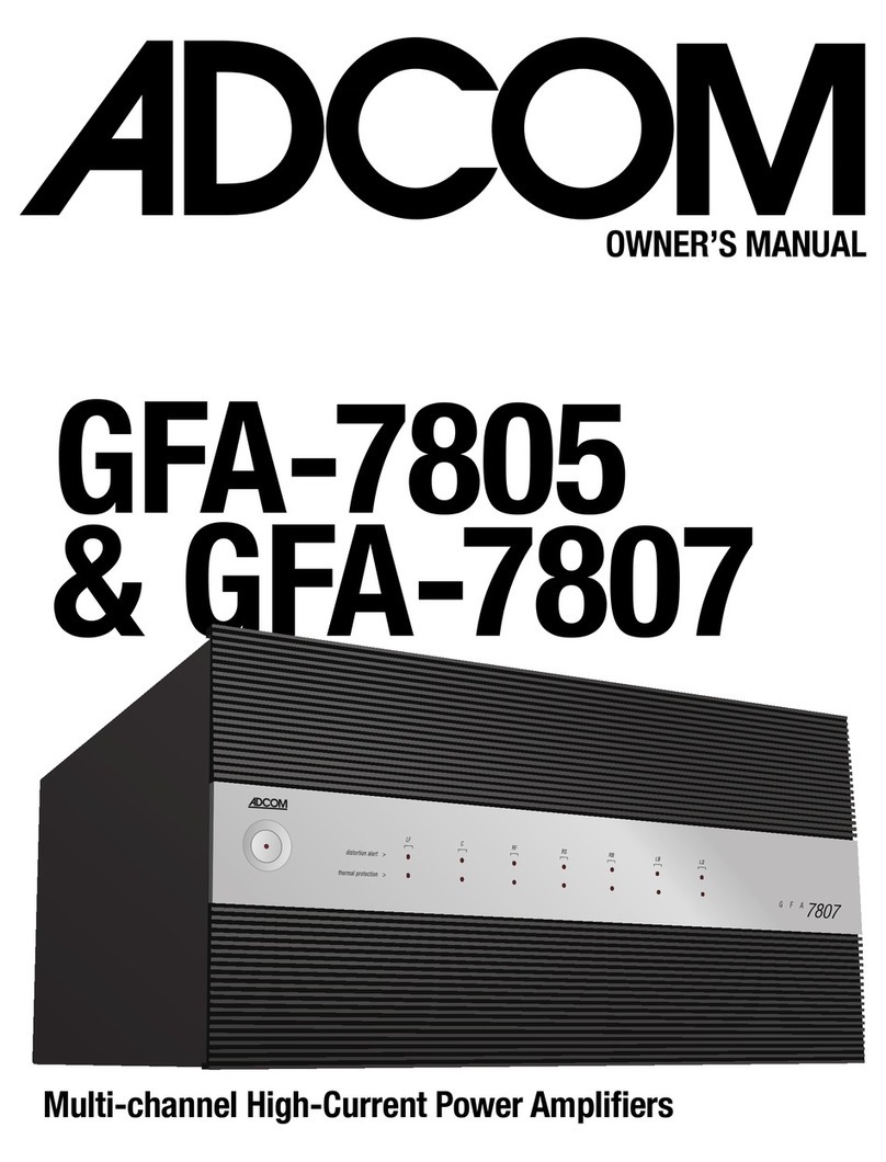 Adcom GFA-7807 owner's manual