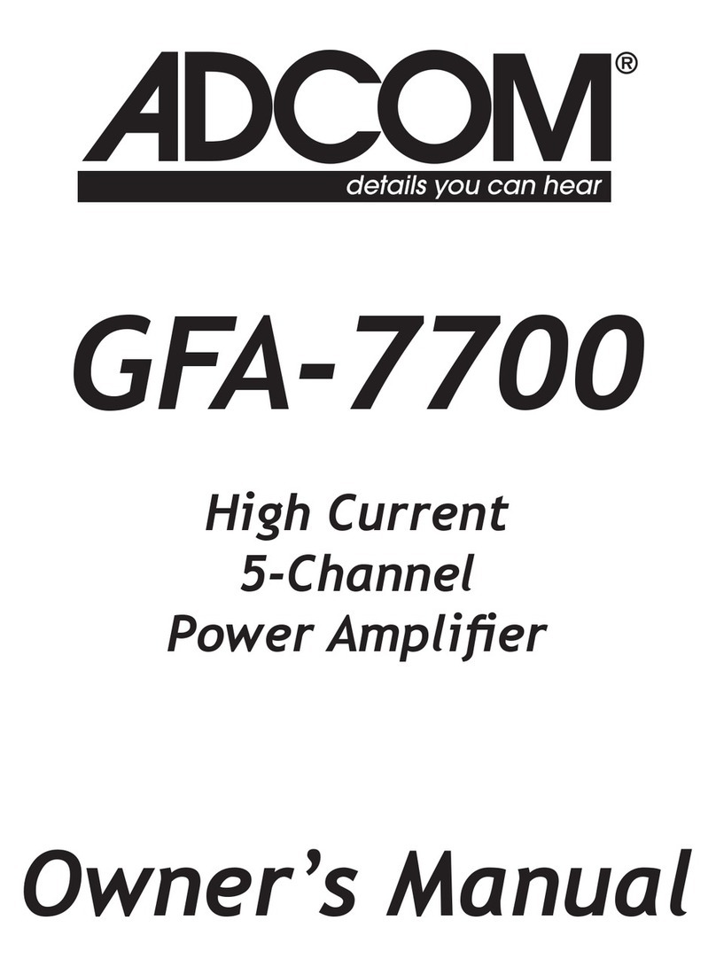 Adcom GFA-7700 User manual Adcom GFA-7700 User manual