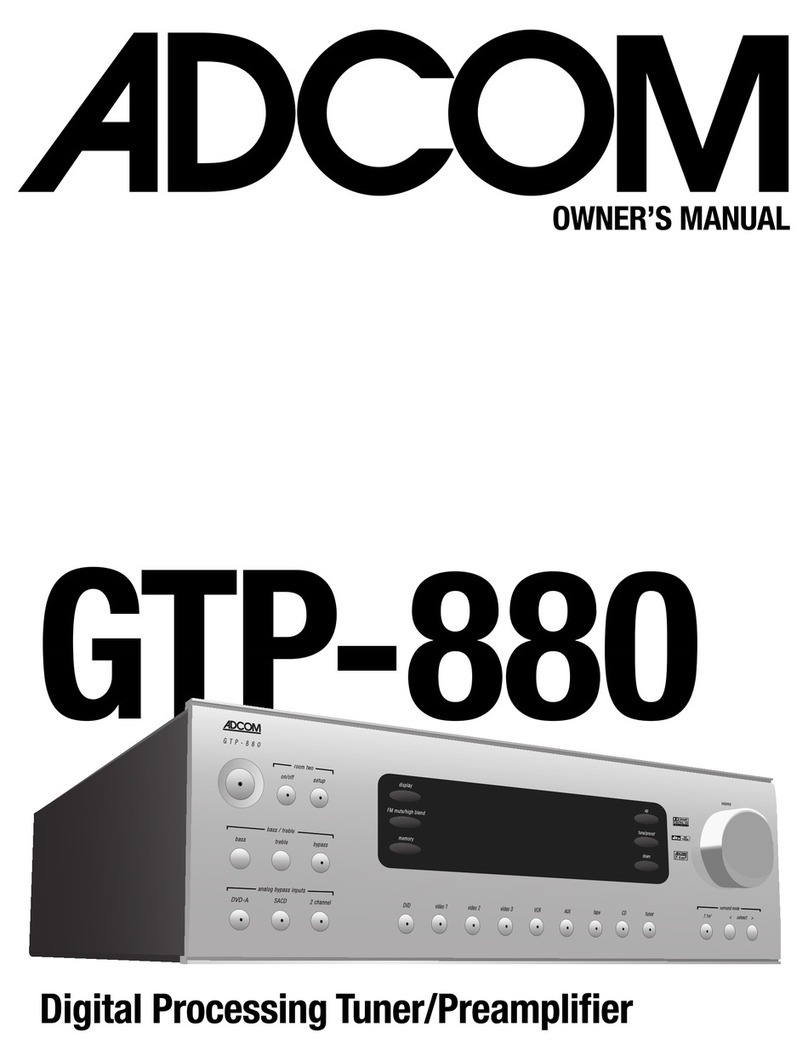 Adcom GTP-880 owner's manual